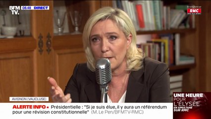 Immigration: Marine Le Pen souhaite que "pour que les pays qui refusent la réadmission de leurs compatriotes", "il n'y ait plus de visas, plus d'aides au développement"