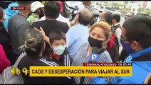 Caos en Puente Atocongo: decenas de personas esperan buses hacia al sur por Semana Santa