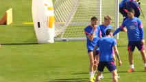 El Atlético de Madrid se prepara para el encuentro con el Espanyol