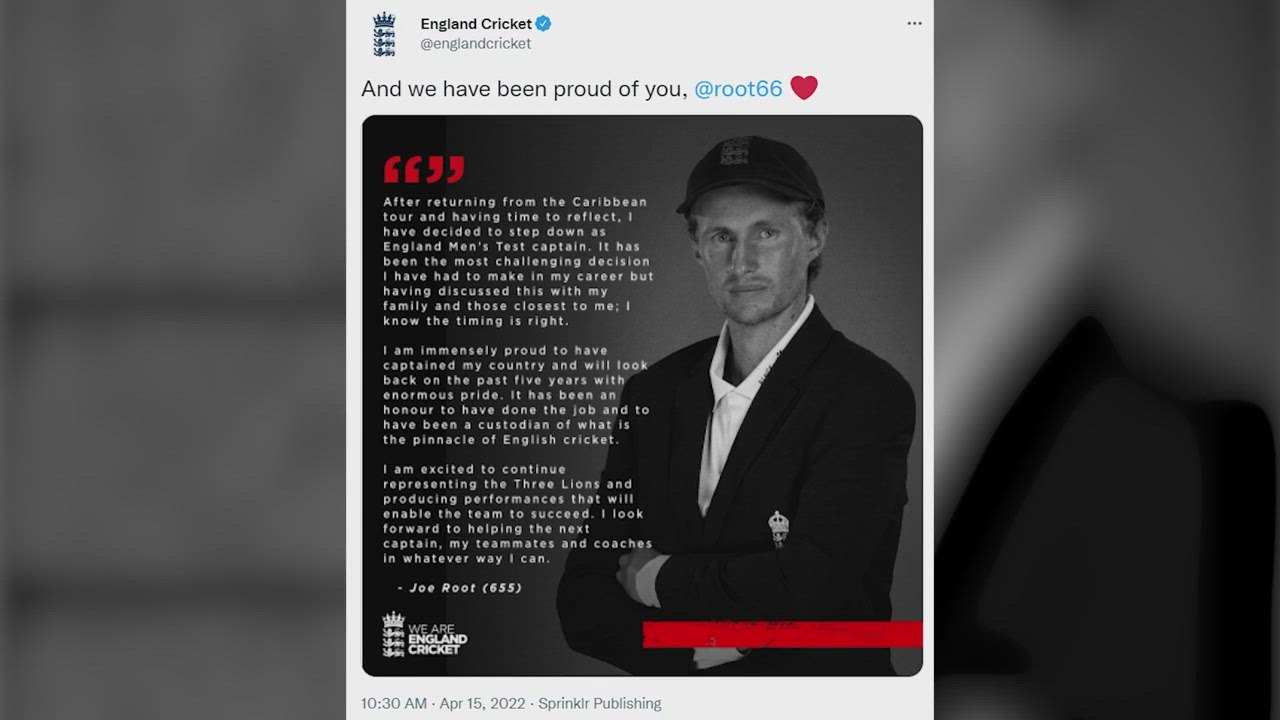 Joe Root steps down as England Test captain