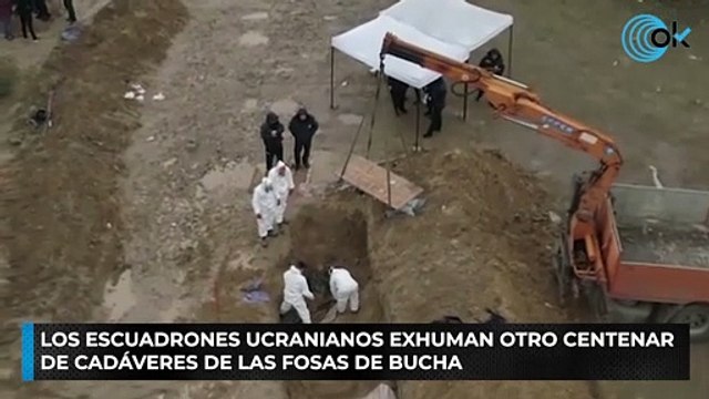 Los escuadrones ucranianos exhuman otro centenar de cadáveres de las fosas de Bucha