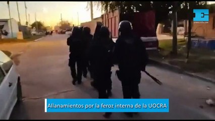 Cuadro de Pablo Escobar, armas y sin detenidos en allanamientos por la interna de la UOCRA