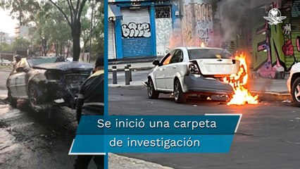 ¡Por no pagar el golpe! Sujetos le prenden fuego a auto tras choque