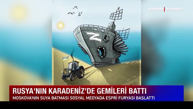 Rusya'nın Karadeniz'de gemisinin batması sosyal medyada mizah konusu oldu