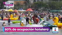 Vacacionistas abarrotan las playas de Veracruz