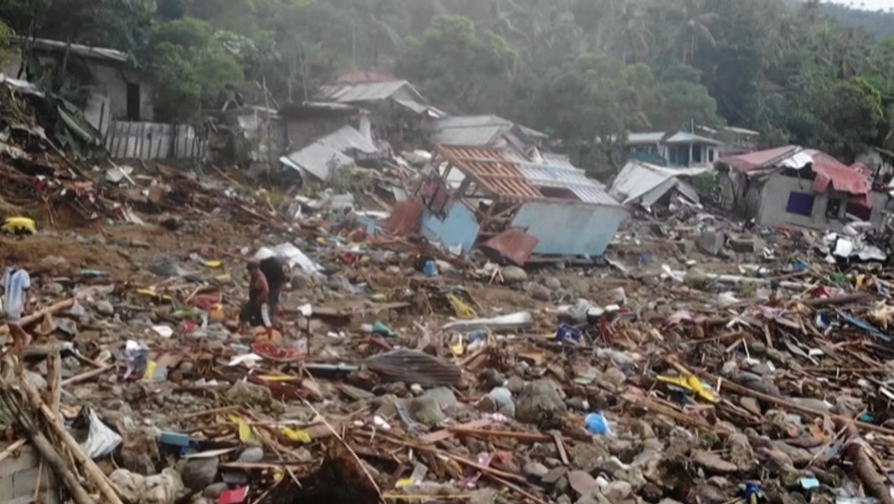 Village devastated by landslide in the Philippines