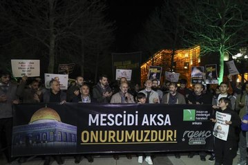 İsrail güçlerinin Mescid-i Aksa baskını başkentte protesto edildi