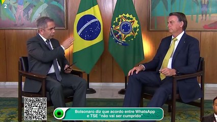 Bolsonaro diz que acordo entre WhatsApp e TSE “não vai ser cumprido”