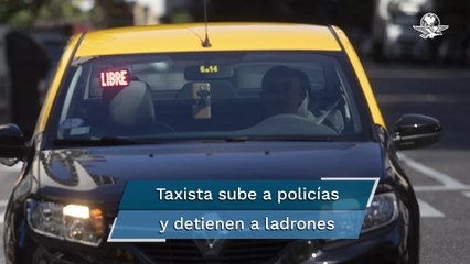 A falta de patrulleros, chofer sube a policías en su taxi y encuentra a ladrones que lo asaltaron