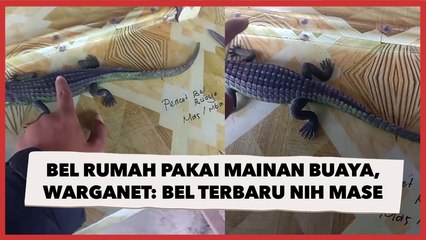 Kocak! Bel Rumah Pakai Mainan Buaya, Warganet: Bel Terbaru Nih Mase