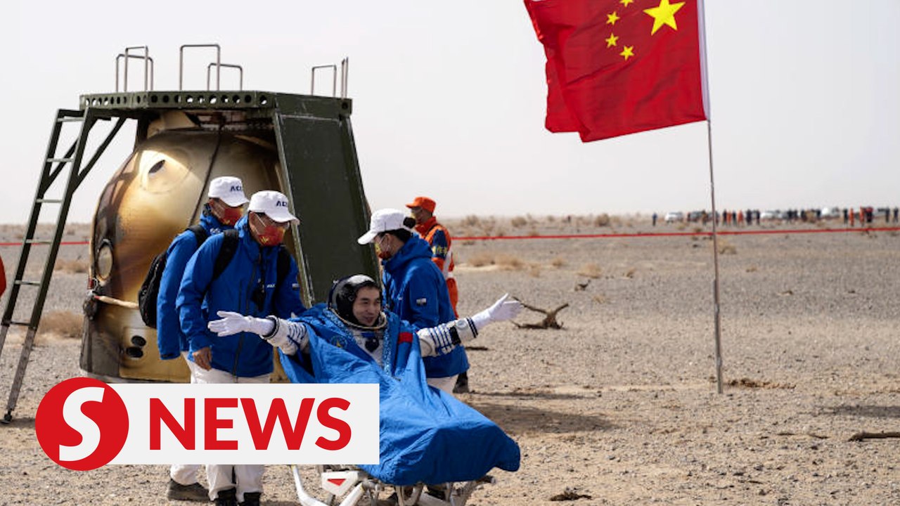 China's Shenzhou-13 astronauts return to Earth