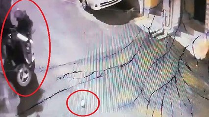 Balkondan hırsızın kafasına tabak yağdırdı, hırsız böyle kaçtı