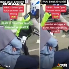 Bikin Geleng-geleng, Aksi Emak-emak Tolak Turun dari Motor saat Ditilang