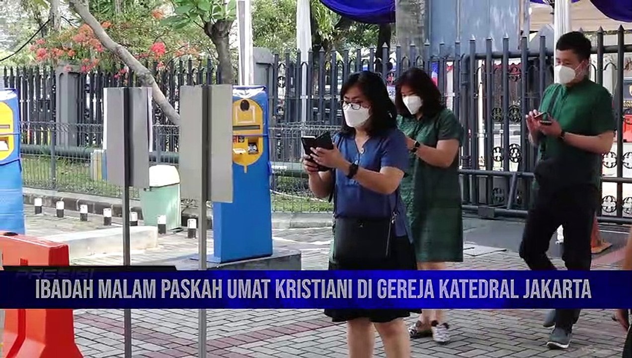 Menjelang malam paskah, TNI-Polri melaksanakan pengamanan di Gereja Katedral Jakarta