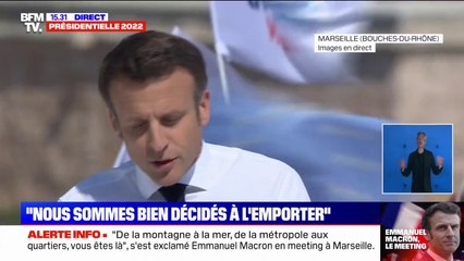 Meeting d'entre-deux tours à Marseille: Emmanuel Macron vante "un projet de force pour notre pays"
