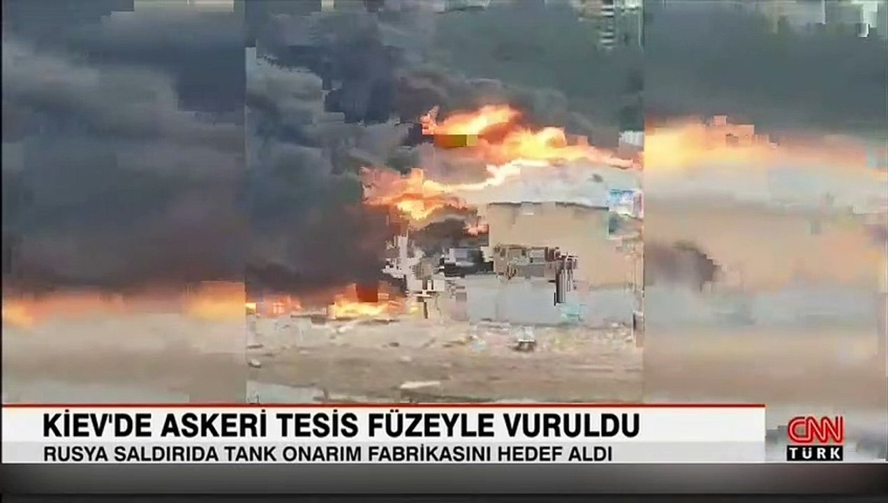 Kiev'deki askeri tesis füzeyle vuruldu
