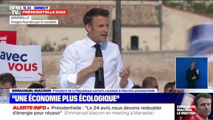 Meeting d'Emmanuel Macron à Marseille: "Les grands patrons seront des patrons verts, éco-responsables"