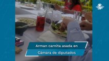 Diputados de PAN y PRD arman carnita asada en San Lázaro rumbo a debate de reforma eléctrica