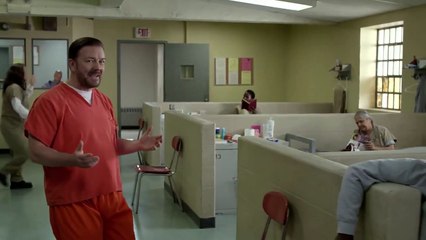 Ricky Gervais détourne "House of Cards", "Lilyhammer" et "Orange is the New Black" pour Netflix