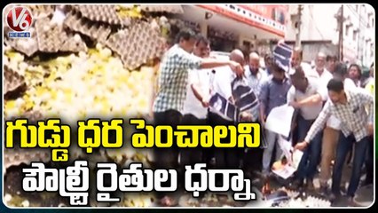 Poultry Farmers Fire On National Egg Coordination committee In Basheer Bagh _ V6 News