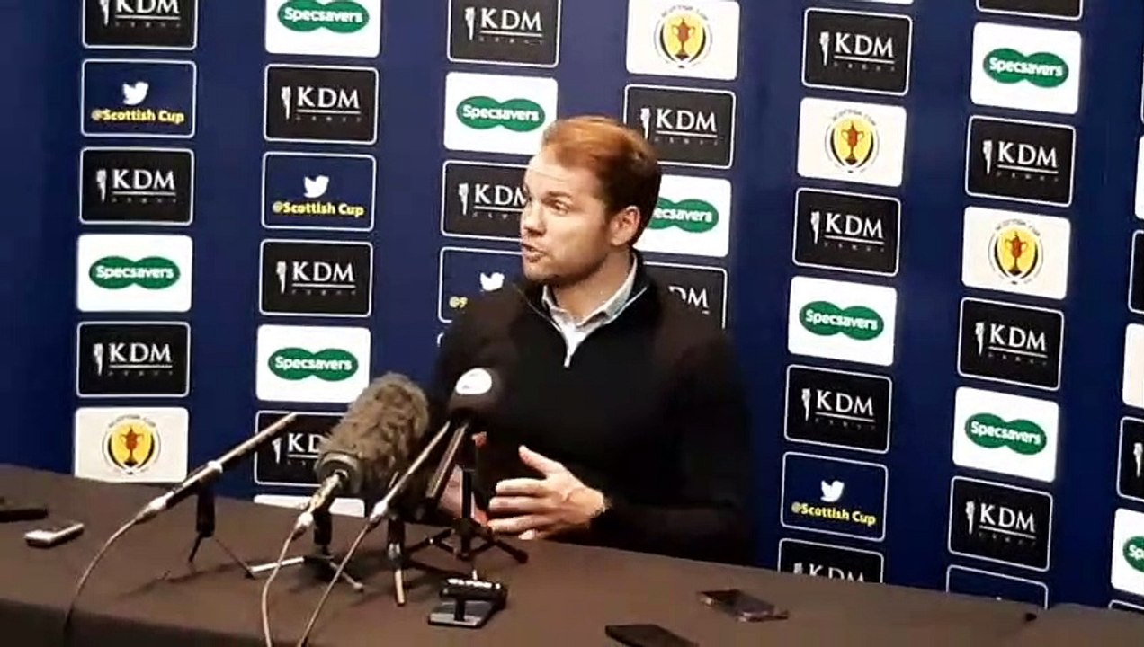 Robbie Neilson post-match interview after Hearts beat Hibs in the Scottish Cup semi-final at Hampden