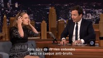 Brie Larson essaie de lire sur les lèvres de Jimmy Fallon