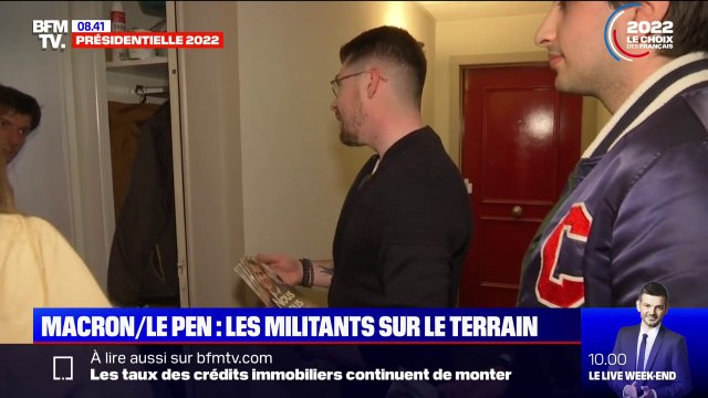 Présidentielle 2022: les militants d'Emmanuel Macron et de Marine Le Pen sur le terrain pour convaincre