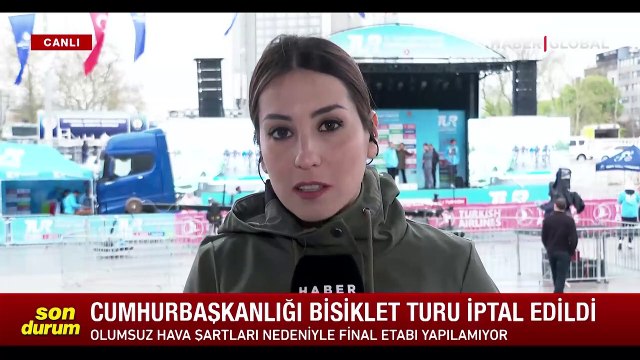 57. Cumhurbaşkanlığı Bisiklet Turu Final Etabı yağışlı hava ve kaygan yollar nedeniyle iptal edildi