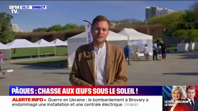 Pâques: une chasse aux œufs organisée par le Secours populaire à Paris