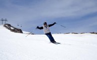 Erciyes'te kayak keyfi devam ediyor