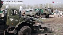 بدون تعليق: قرية جوساريفكا شرق أوكرانيا مقبرةٌ للدبابات والمعدات الروسية