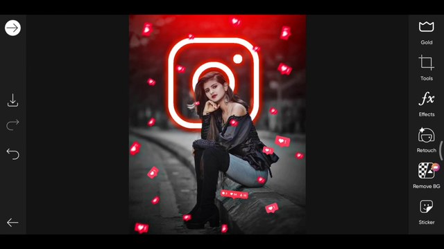 Instagram glowing logo photo editing in picsArt | Instagram trending photo editing