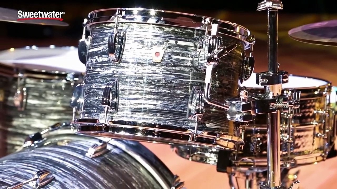 Ludwig 3-Piece Classic Black Oyster Pearl Maple Drum Set with 6.5x14 LM402KT Supra-Phonic Beaded Hammered Chrome over Aluminum Metal Snare Drum [Sweetwater]