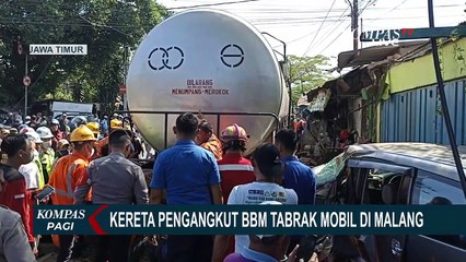 Kereta Pengangkut BBM Tabrak Mobil di Malang, Beruntung Sang Sopir Berhasil Selamatkan Diri