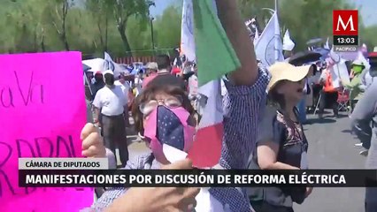 En CdMx, organizaciones protestan para apoyar la reforma eléctrica