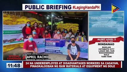 24 unemployed at disadvantaged workers sa Cagayan, pinagkalooban ng raw materials at equipment ng DOLE