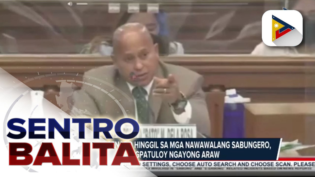 Pagdinig ng Senado hinggil sa mga nawawalang sabungero, ipinagpatuloy ngayong araw; Pagkawala ni Johnver Francisco at ng kanyang driver sa isang gas station sa Bulacan, tinalakay