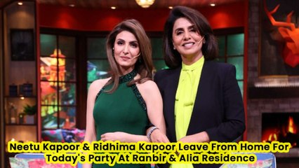 Neetu Kapoor & Ridhima Kapoor Leave From Home For Today's Party At Ranbir & Alia Residence