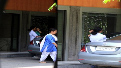 Kareena Kapoor Khan के बेटे Jehangir मुंह में हाथ डाले निकले नाना के घर से; Watch video | FilmiBeat