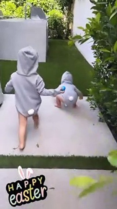 Christina Milian a filmé ses fils Kenna et Isaiah déguisés en lapins pour Pâques. Le 17 avril 2022.