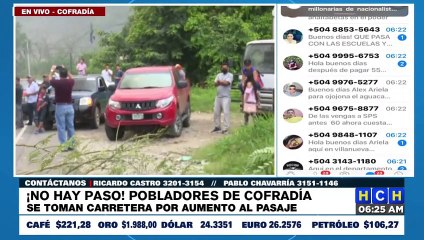 ¡No hay paso! Pobladores de Cofradía se toman carretera por aumento al pasaje