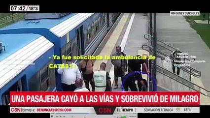 una mujer se cayo debajo de un vagón del tren