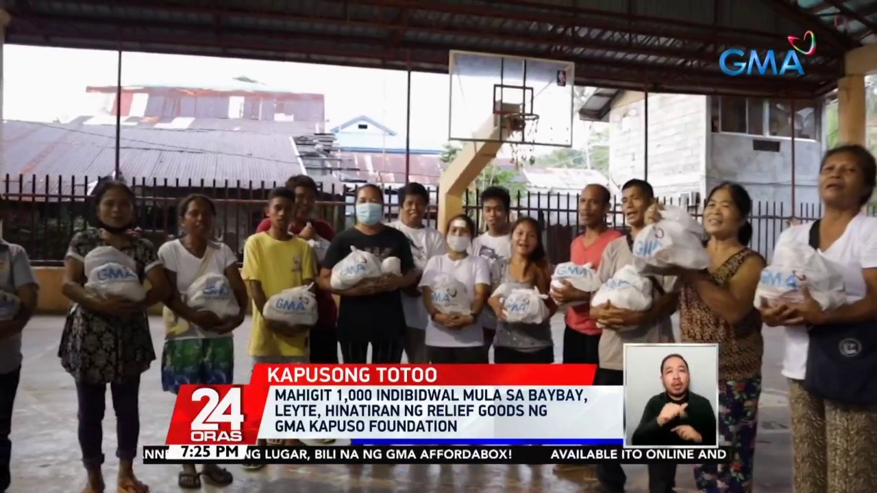 Mahigit 1,000 indibidwal mula sa Baybay, Leyte, hinatiran ng relief goods ng GMA Kapuso Foundation | 24 Oras