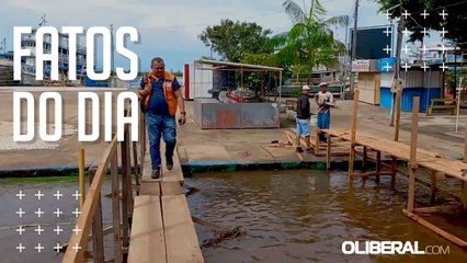 Cheia do Rio Surubiú inunda ruas em Alenquer