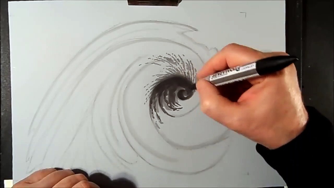 VORTEX IN THE WATER - Drawing 3D Whirlpool Illusion - By Vamos - video ...