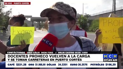 ¡Nuevamente! Docentes Proheco vuelven a la carga y se toman carreteras en Puerto Cortés