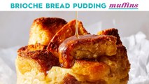 Brioche Bread Pudding Muffins with Maple Caramel
