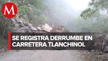 Derrumbe en carretera Tlanchinol-Hueyapa deja vía completamente bloqueada