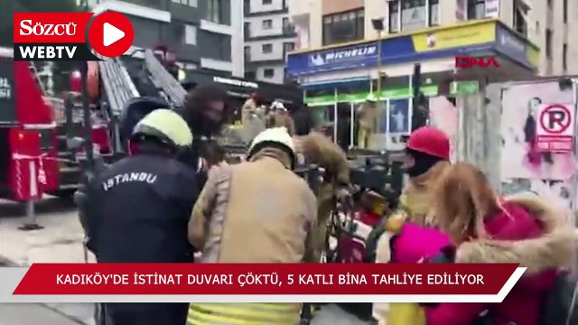 Kadıköy'de istinat duvarı çöktü, 5 katlı bina tahliye ediliyor
