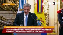 Alberto Fernández y Guillermo Lasso firmaron una Declaración Presidencial Conjunta